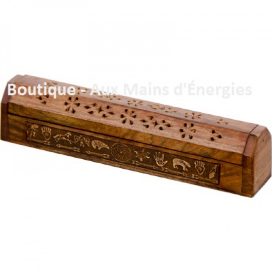 Laser engraved wooden incense box or incense burner - dream sensor.